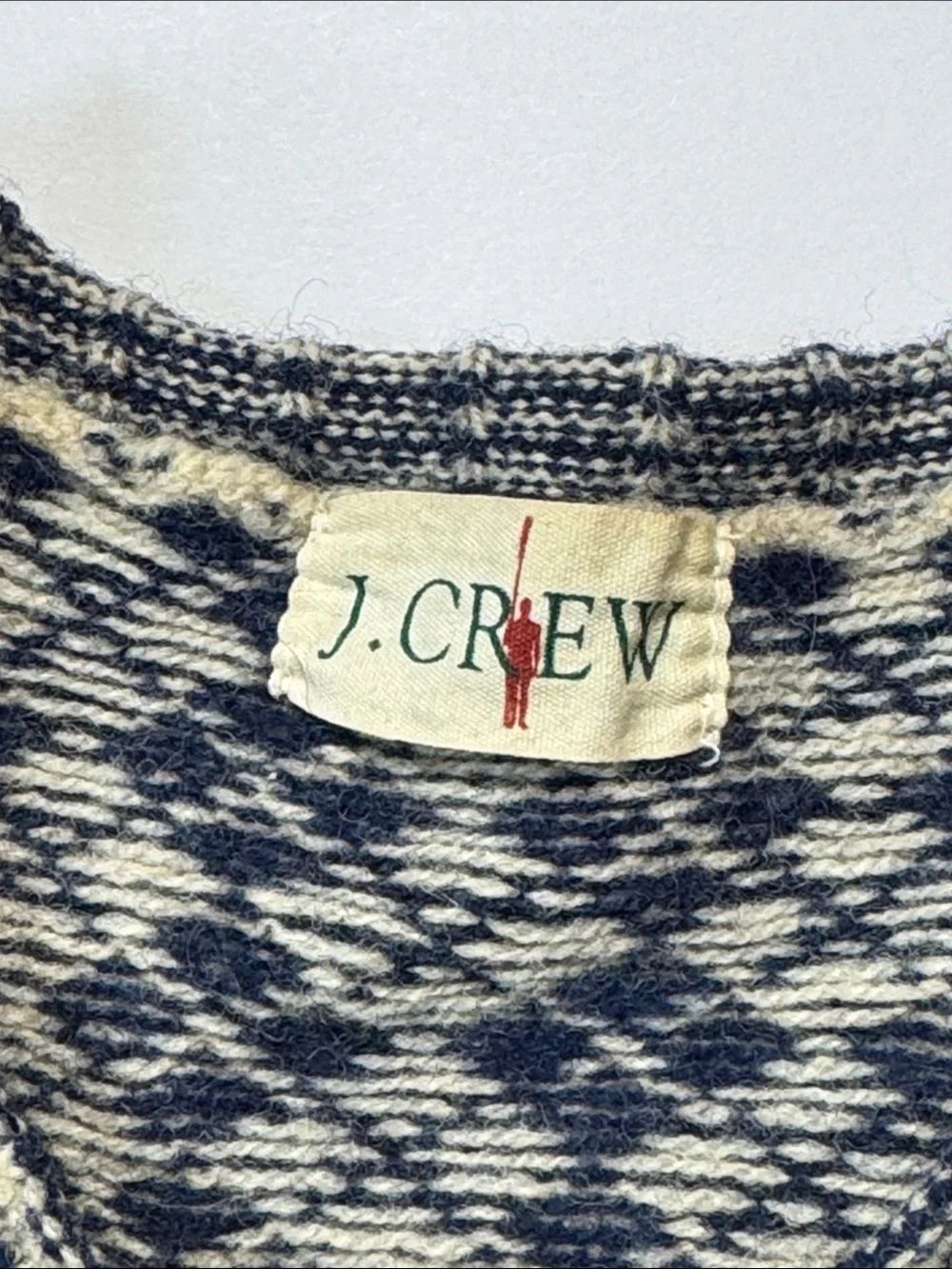 J. CREW Oarsmen Tag Men's Navy Cream Argyle Patterned Knit Sweater Vest Wool?
